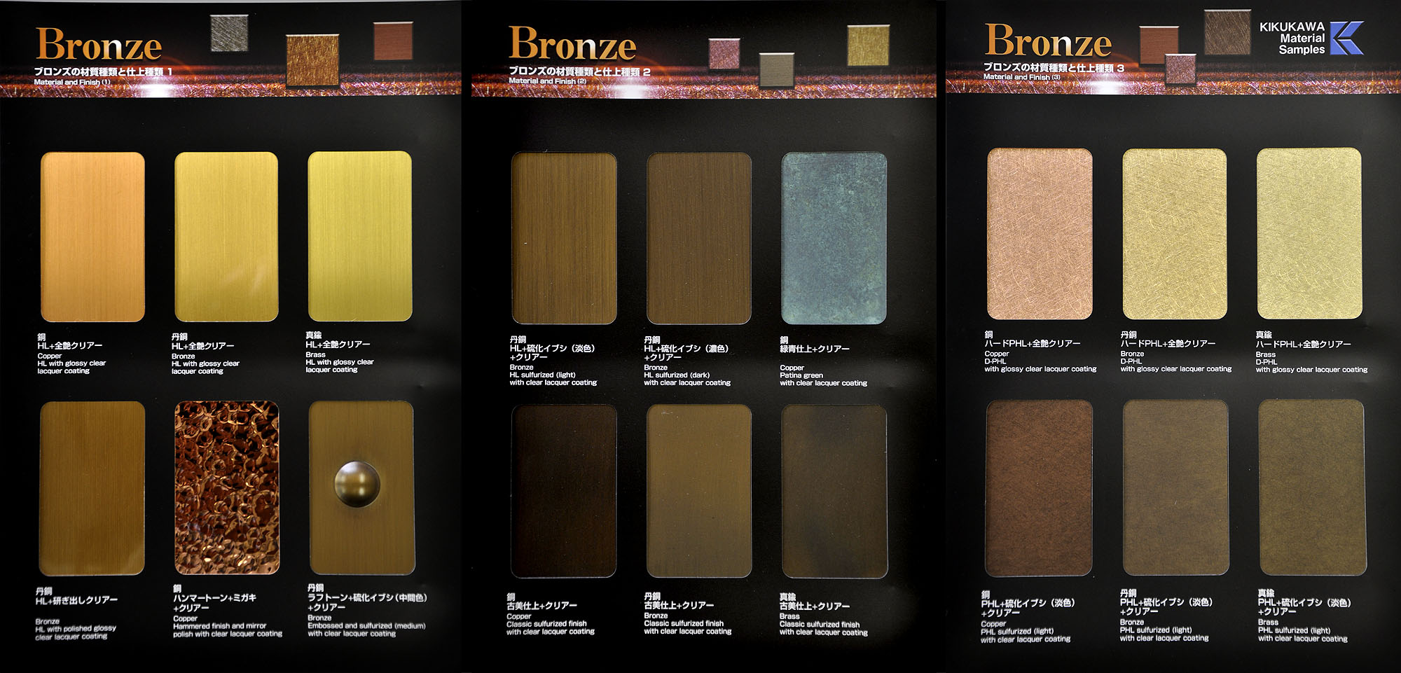 bronze patina color chart